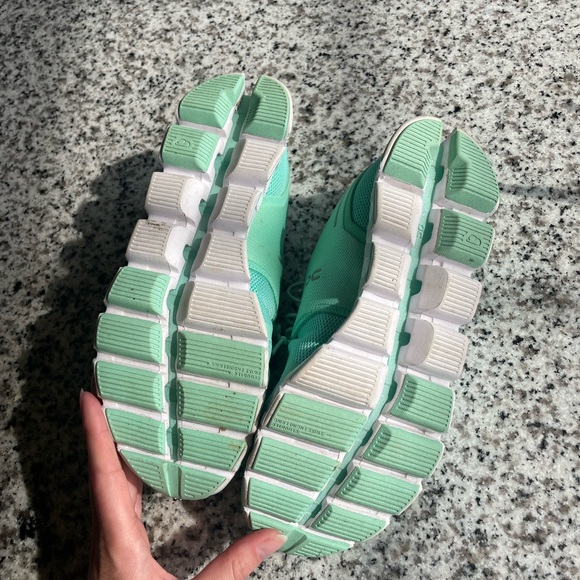 On Clouds Women's Mint Green Running Shoes - Picture 4 of 7